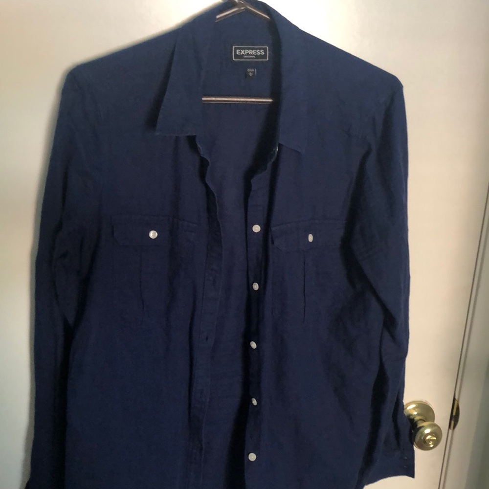 Dark Blue Express button up